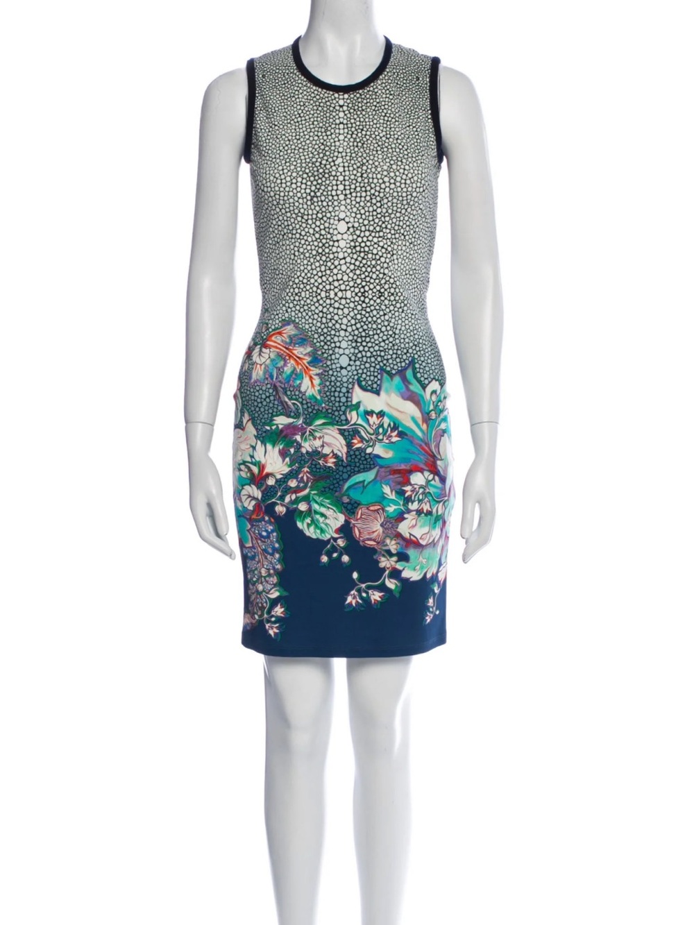 Roberto Cavalli Stingray Floral Animal Print Dress Size 12